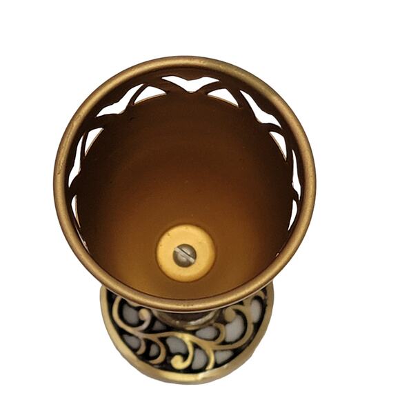 VTG Kiddush Wine Cup Brass Reticulated No Insert Oppenheim Isreal Jewish Shabbat - Picture 3 of 6